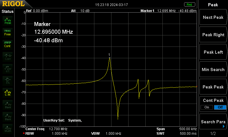 Kristal meting 12.695 MHz